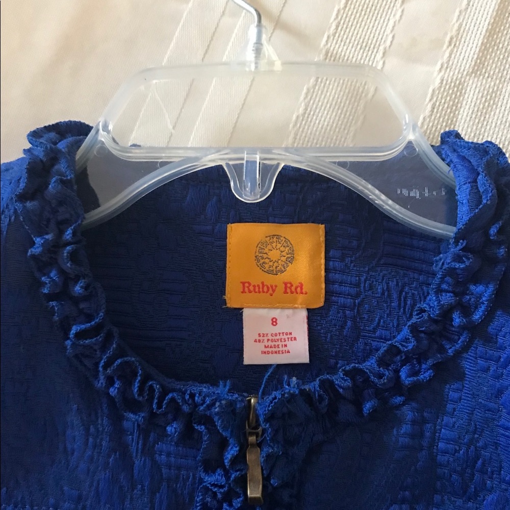 Ruby Rd Ruffled Brocade Cotton Blended Jacket 8 - Picture 3 of 8
